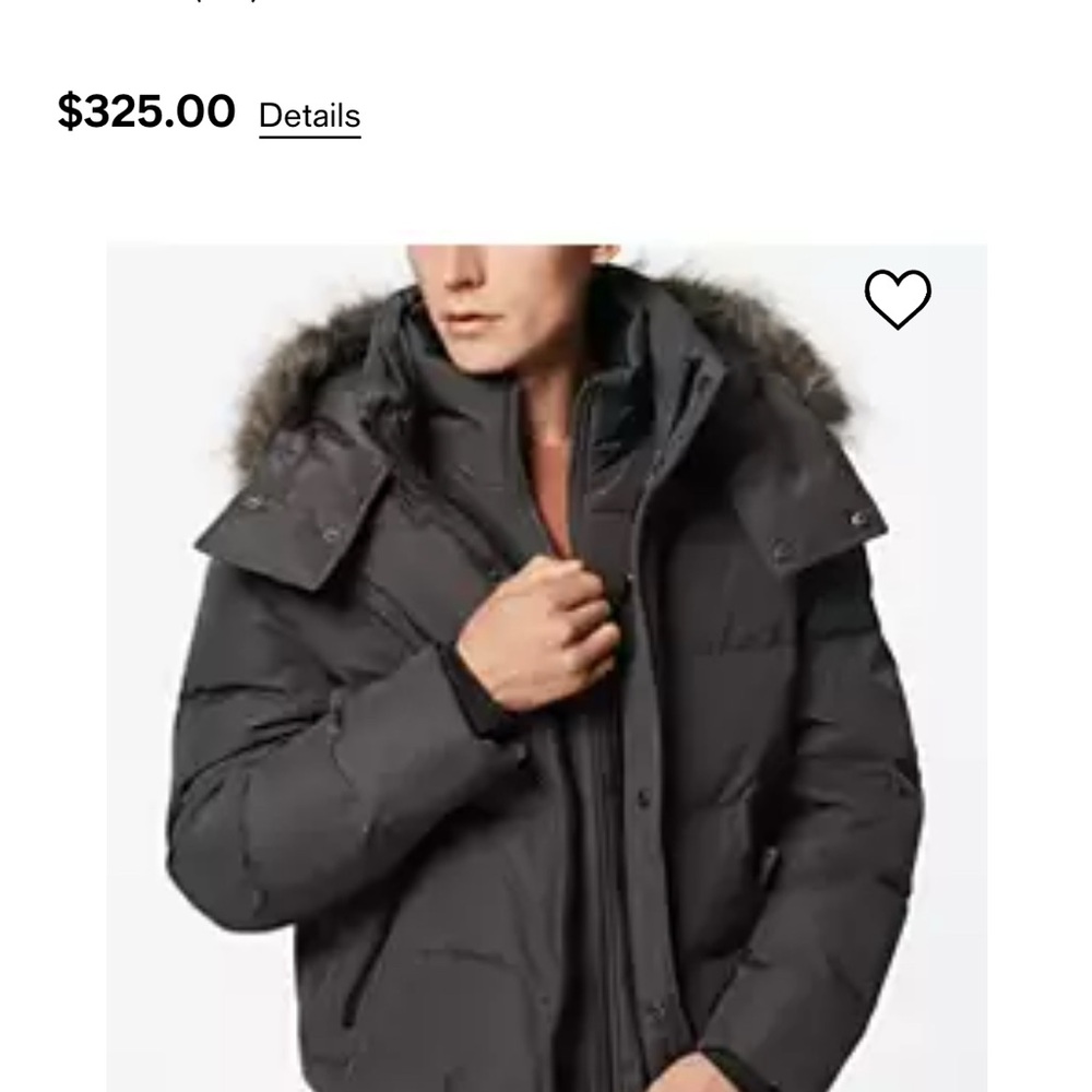 NWOT Marc New York Gray Puffer Jacket with Hood and Quilted Design